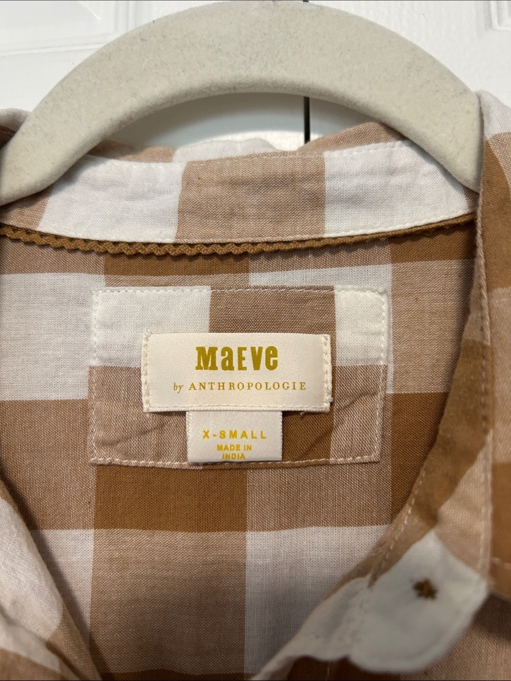 Anthropologie Maeve Bennet Button Down Oversized Buffalo Check Shirt - Picture 4 of 12